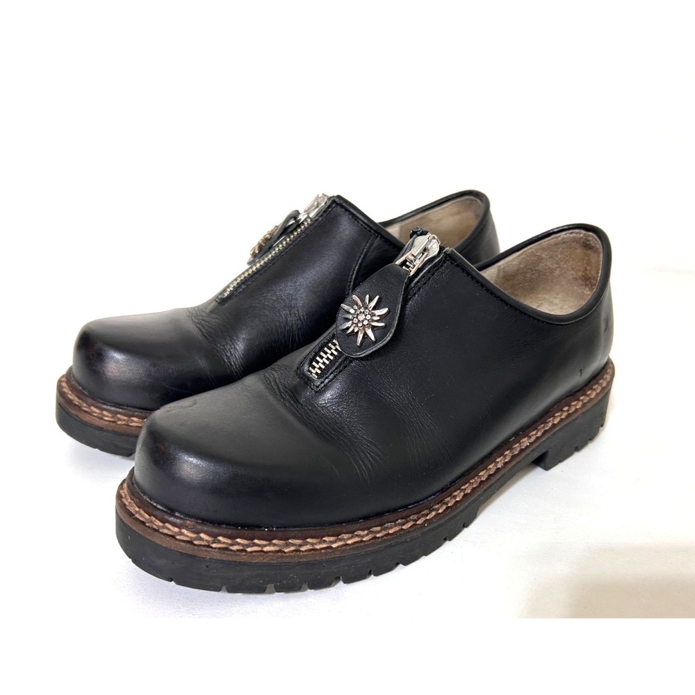 Geier Wally Spain Women size 6  36 Leather Zip Up Oxford Lug Sole Shoes